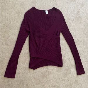 Purple criss cross sweater